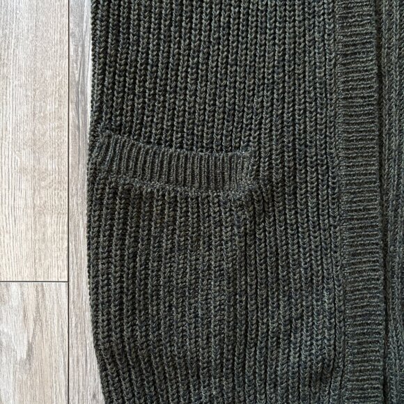 RDI Elbow Patch Long Cardigan Sweater in Olive Green Womens Extra Small Normcore - Picture 13 of 15